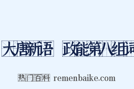 大唐新语·政能第八组词是什么意思的图片